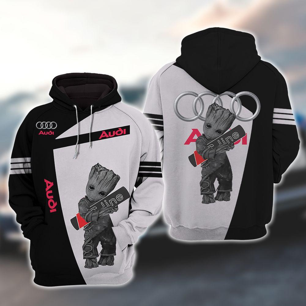 Audi S Line Car Baby Groot 3d All Over Print Hoodie