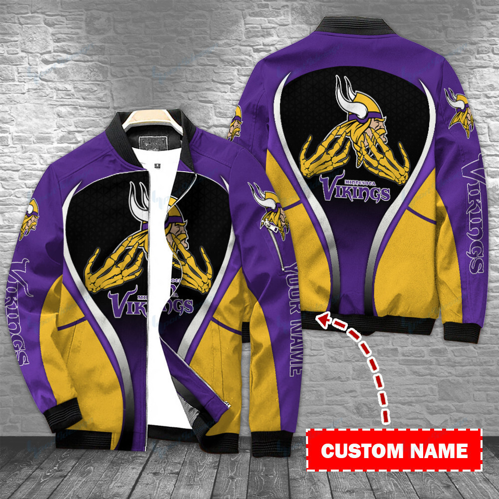 Minnesota Vikings Personalized Bomber Jacket BG392