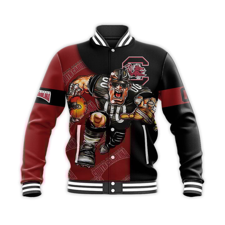 South Carolina Gamecocks Custom Number Red Black Baseball Jacket