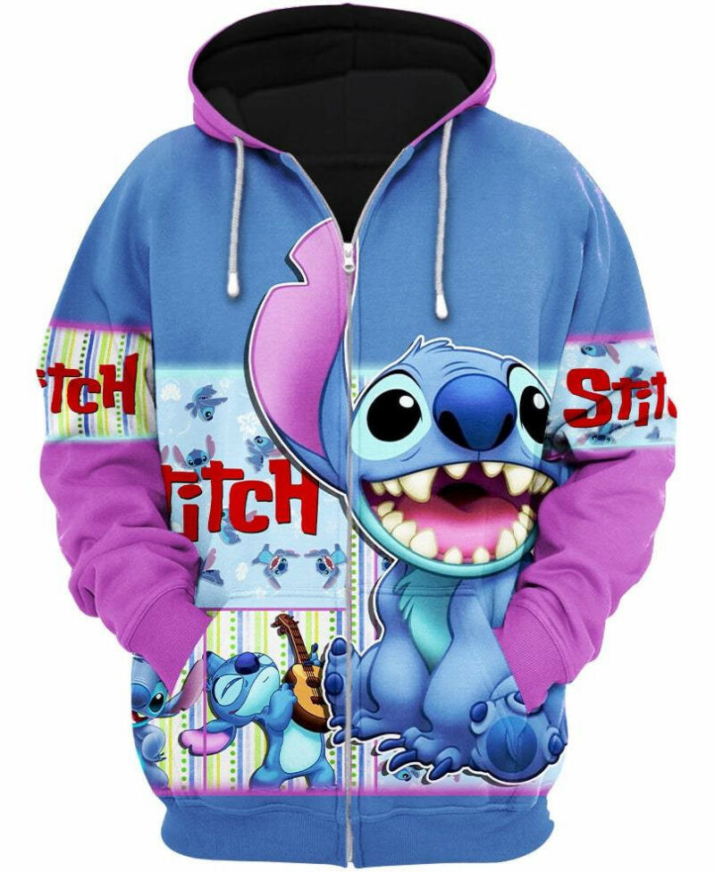 Stitch Happy 3d Hoodie Zip Hoodie