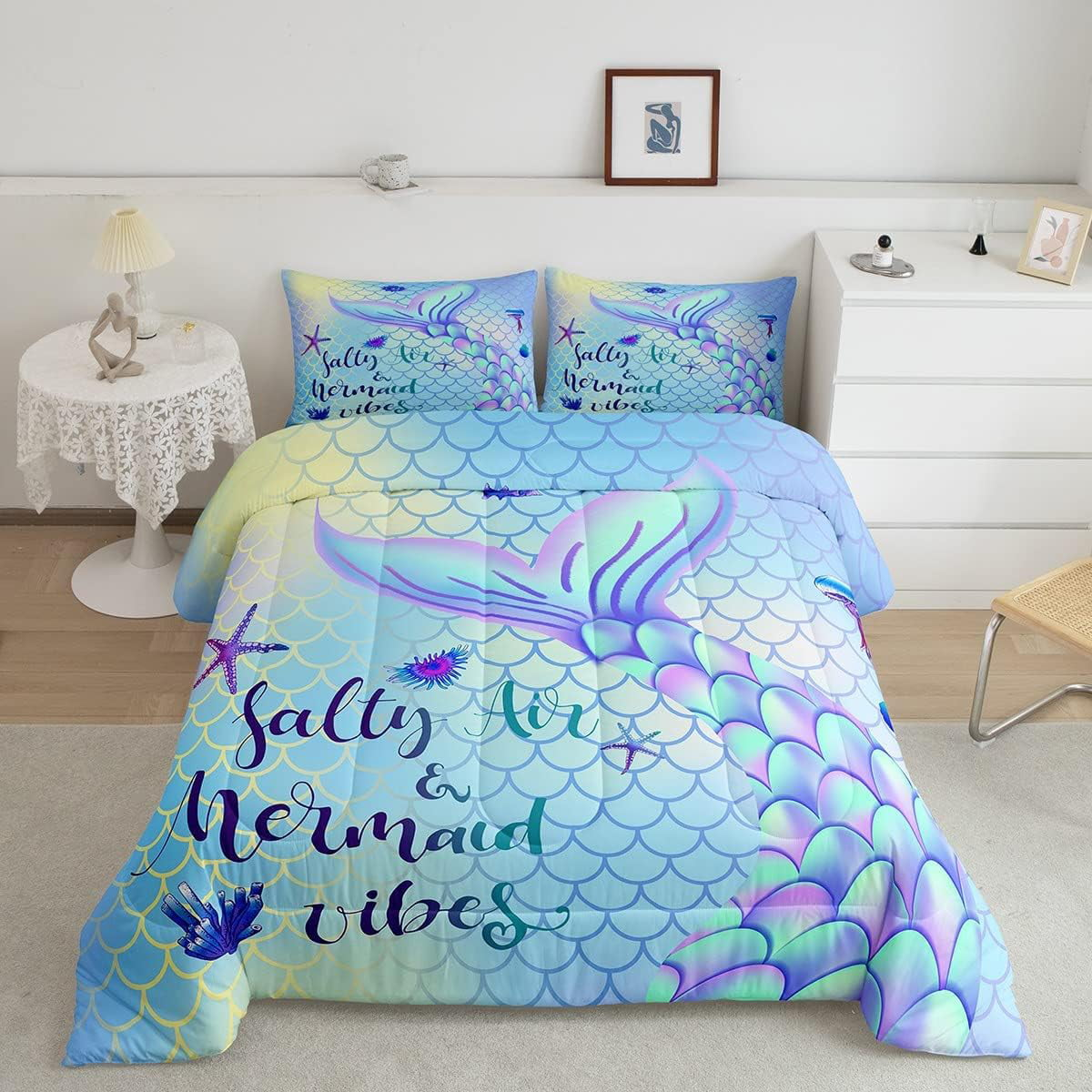 Mermaid Bedding Set Salty Air And Mermaid Vibes Duvet Covers