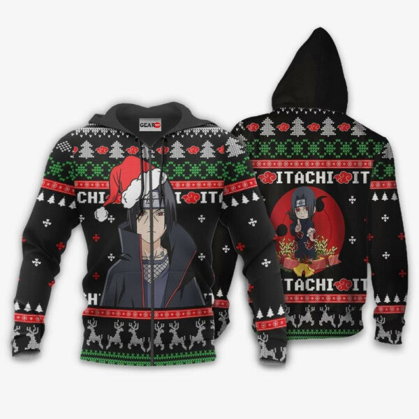 Santa Itachi Naruto Christmas Naruto Anime 1k457 Cartoon Graphic Outfits Aop 3d Hoodie, Zip Hoodie 2853