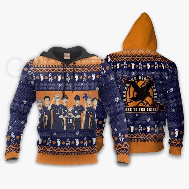 Karasuno Ugly Christmas Haikyuu 3d Hoodie Zip Hoodie