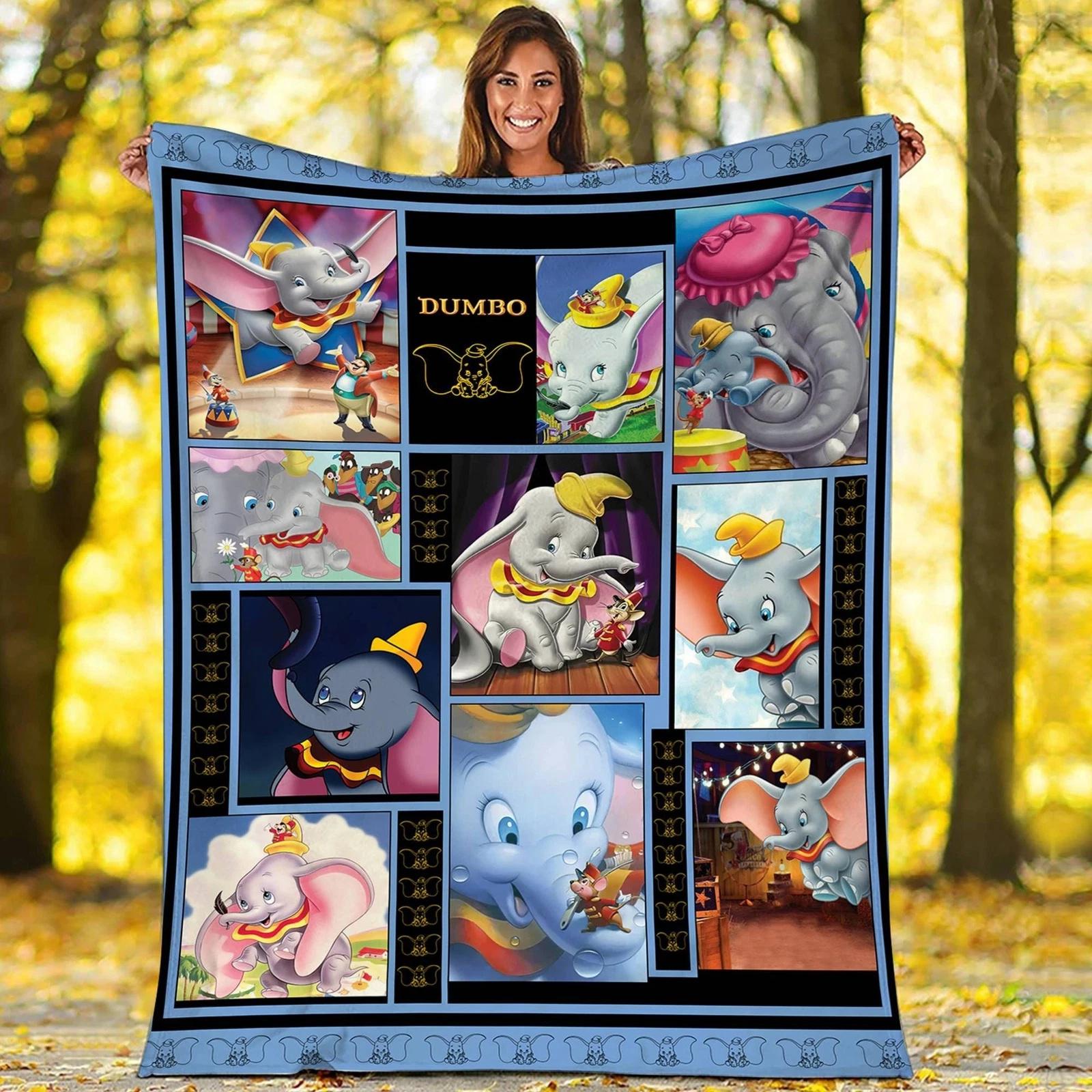 Dumbo Blanket Dumbo Elephant Throw Fleece Sherpa Blanket