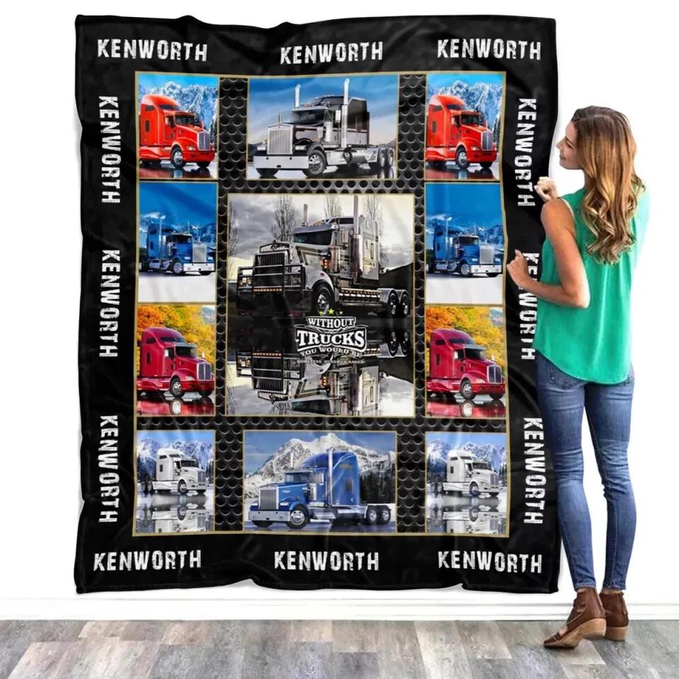 Kenworth Trucks Fleece Sherpa Blanket