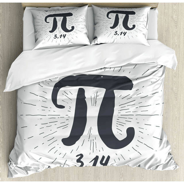 Pi Bedding Set Pi Symbol Digits Grunge Design Duvet Covers
