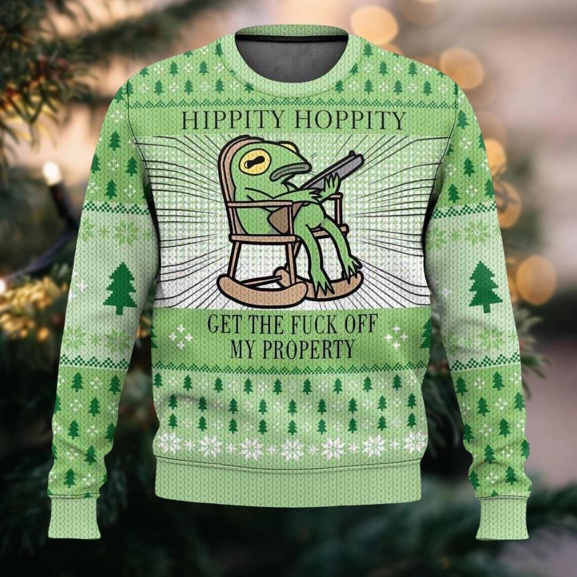 Frog Hippity Hoppity Ugly Christmas Sweater