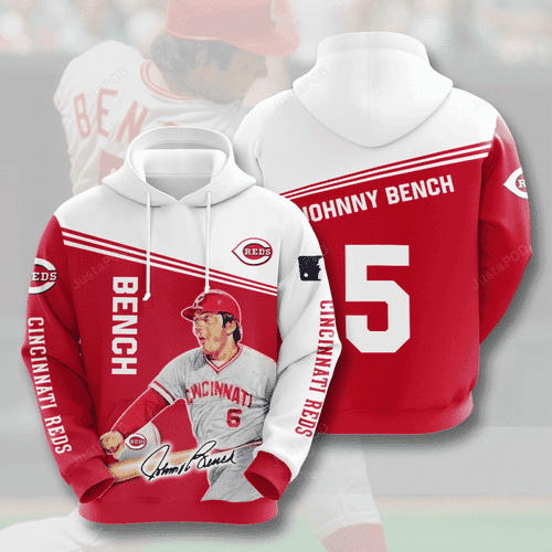 CINCINNATI REDS Johnny Bench 3D All Over Print Hoodie & Zip Hoodie