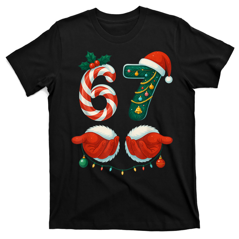 67 Christmas 6 7 Meme Pajamas Holiday Gen Alpha Slang T-Shirt