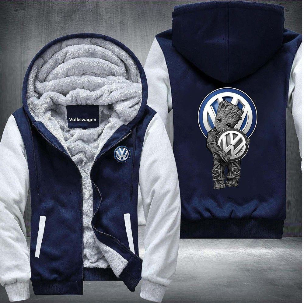 Groot Hug Volkswagen Logo Aop Fleece Zip Hoodie Jacket