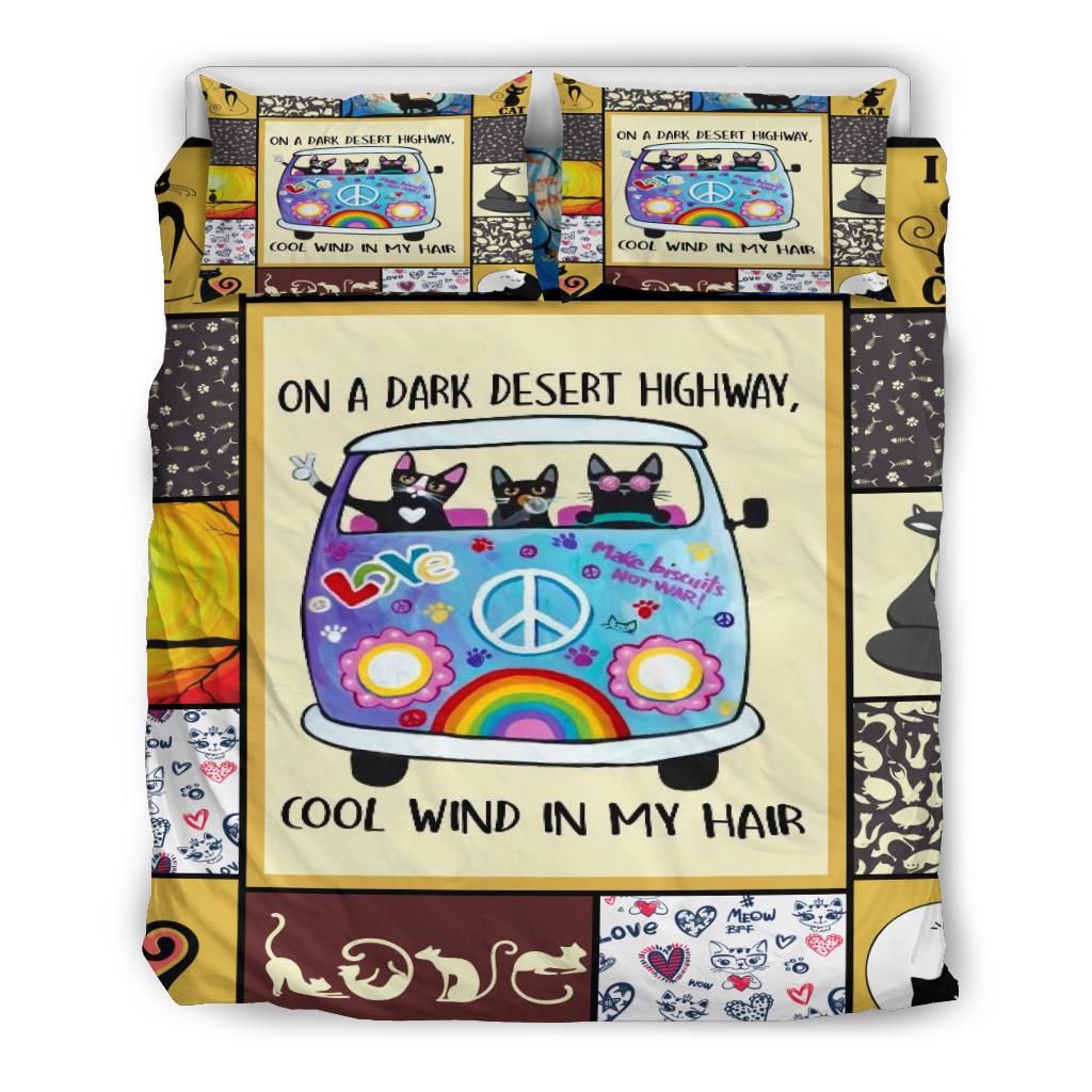 Cat Bedding Set Cat Cool Wind On My Hair Duvet Covers