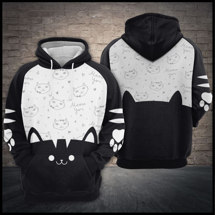Cute Black Cat 3D All Over Print Hoodie & Zip Hoodie