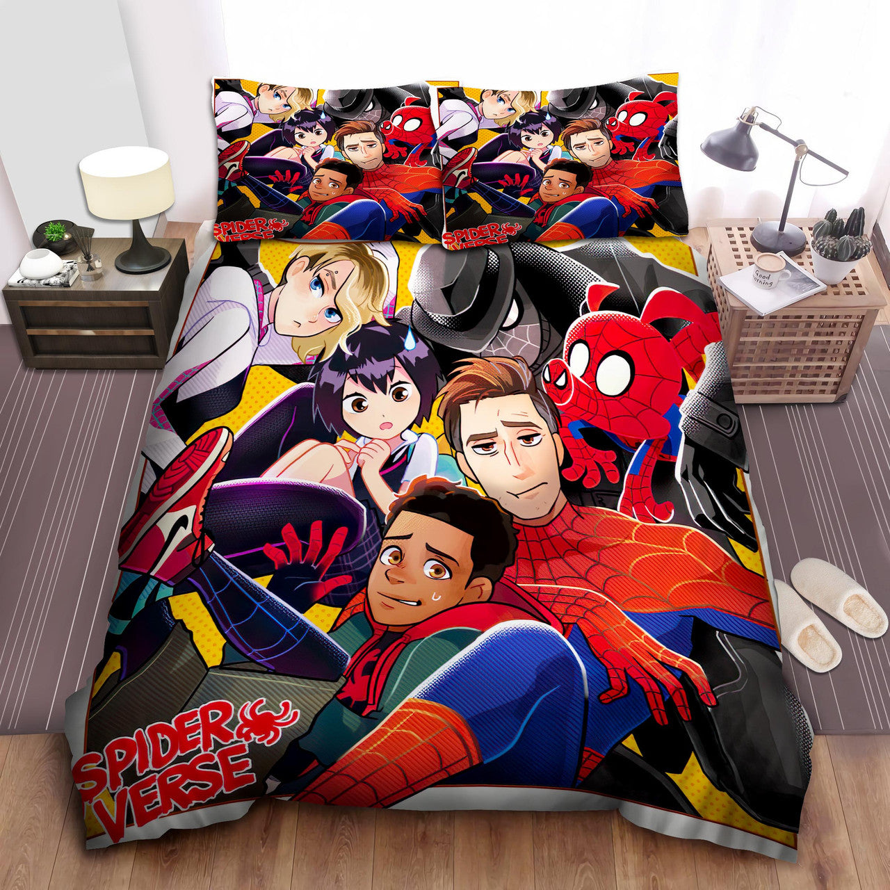 Spiderman Bedding Set MV Spidermans From Into The Spider Verse Duvet Covers