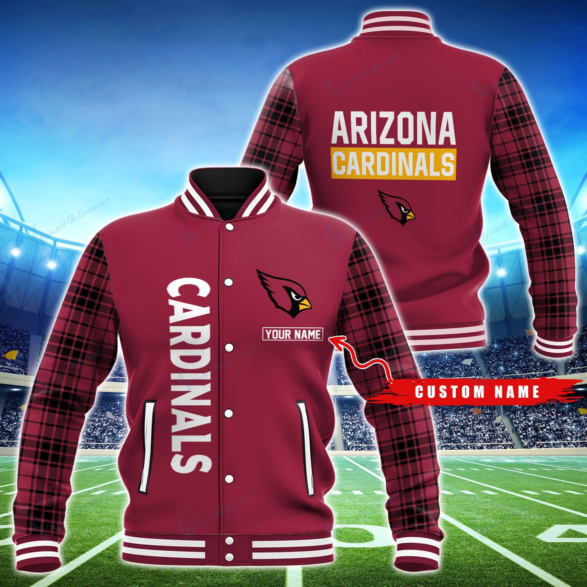 Arizona Cardinals Personalized Baseball Jacket BG33