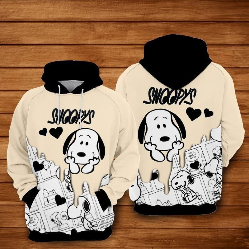 Snoopy Comic Style Over Print 3d Hoodie Zip Hoodie 1042