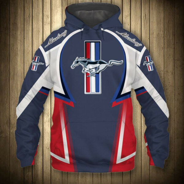 Ford Mustang Sport Car 7k387 Cartoon 3d Hoodie Zip Hoodie 1549