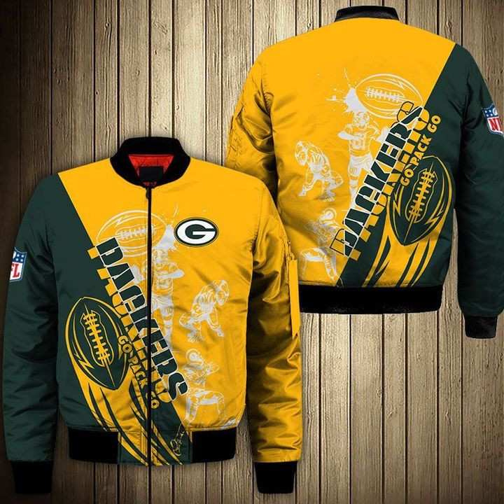 Green Bay Packers Green Yellow Edition Bomber Jacket