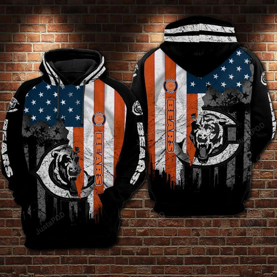 Chicago Bears Football Flag American 3D All Over Print Hoodie & Zip Hoodie