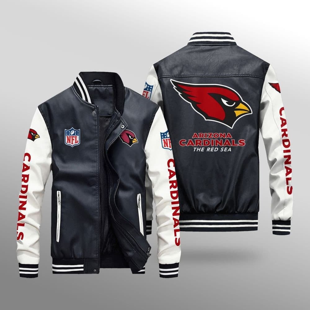 Arizona Cardinals Leather Bomber Jacket BG25
