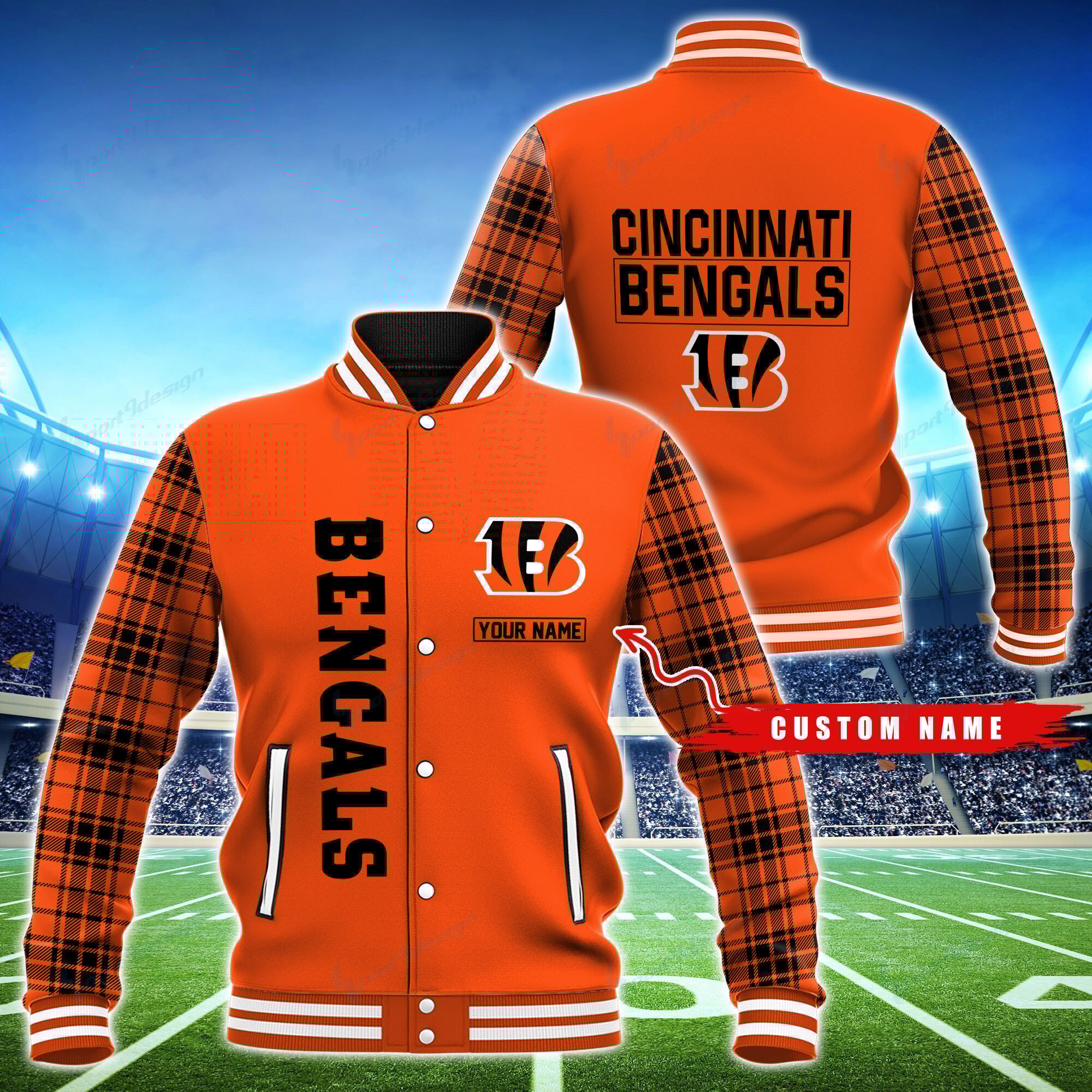 Cincinnati Bengals Personalized Baseball Jacket BG39