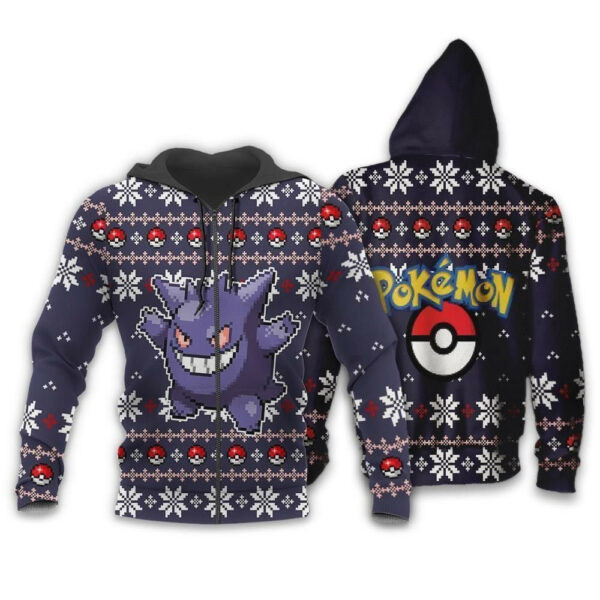 Eevee Anime Pokemon Ugly Christmas Sweater 1k863   Cartoon Graphic Outfits Aop 3d Hoodie Zip Hoodie 1170