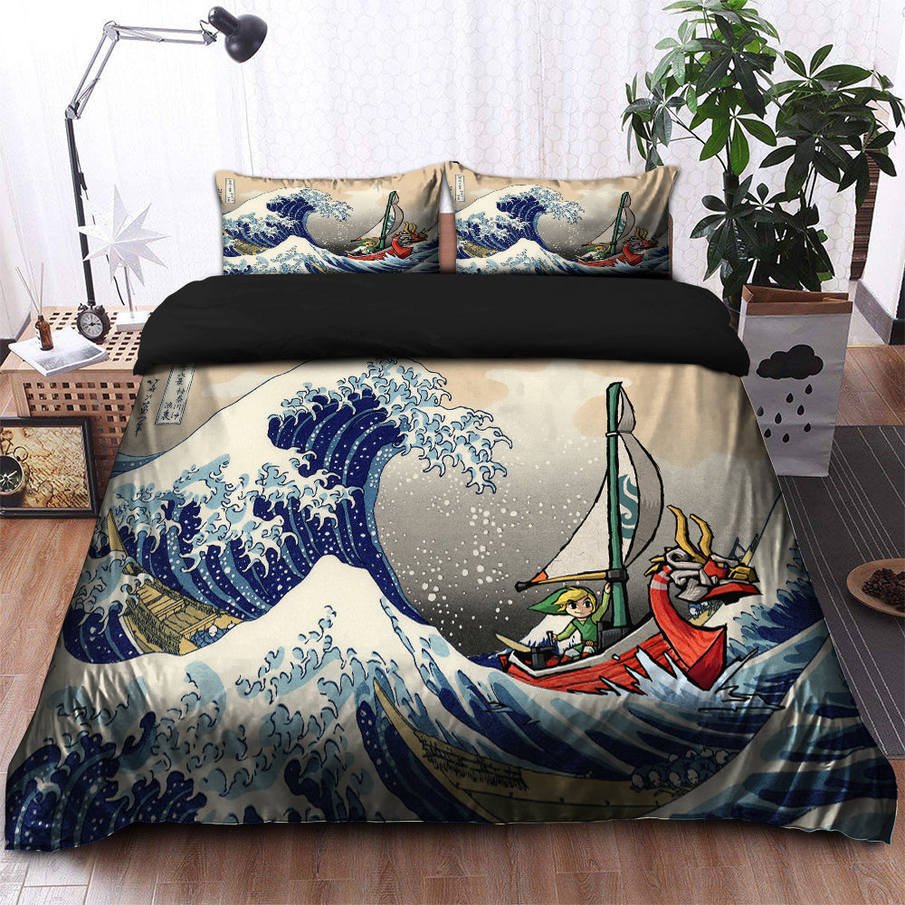 The Legend Of Zelda Bedding Set Legend Of Zelda The Great Wave Japan Duvet Covers