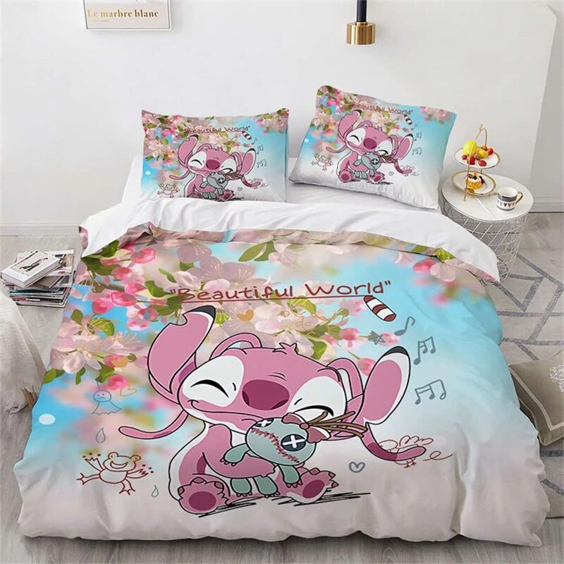 Stitch Bedding Set DN Angel And Scrump Wonderful World Duvet Covers