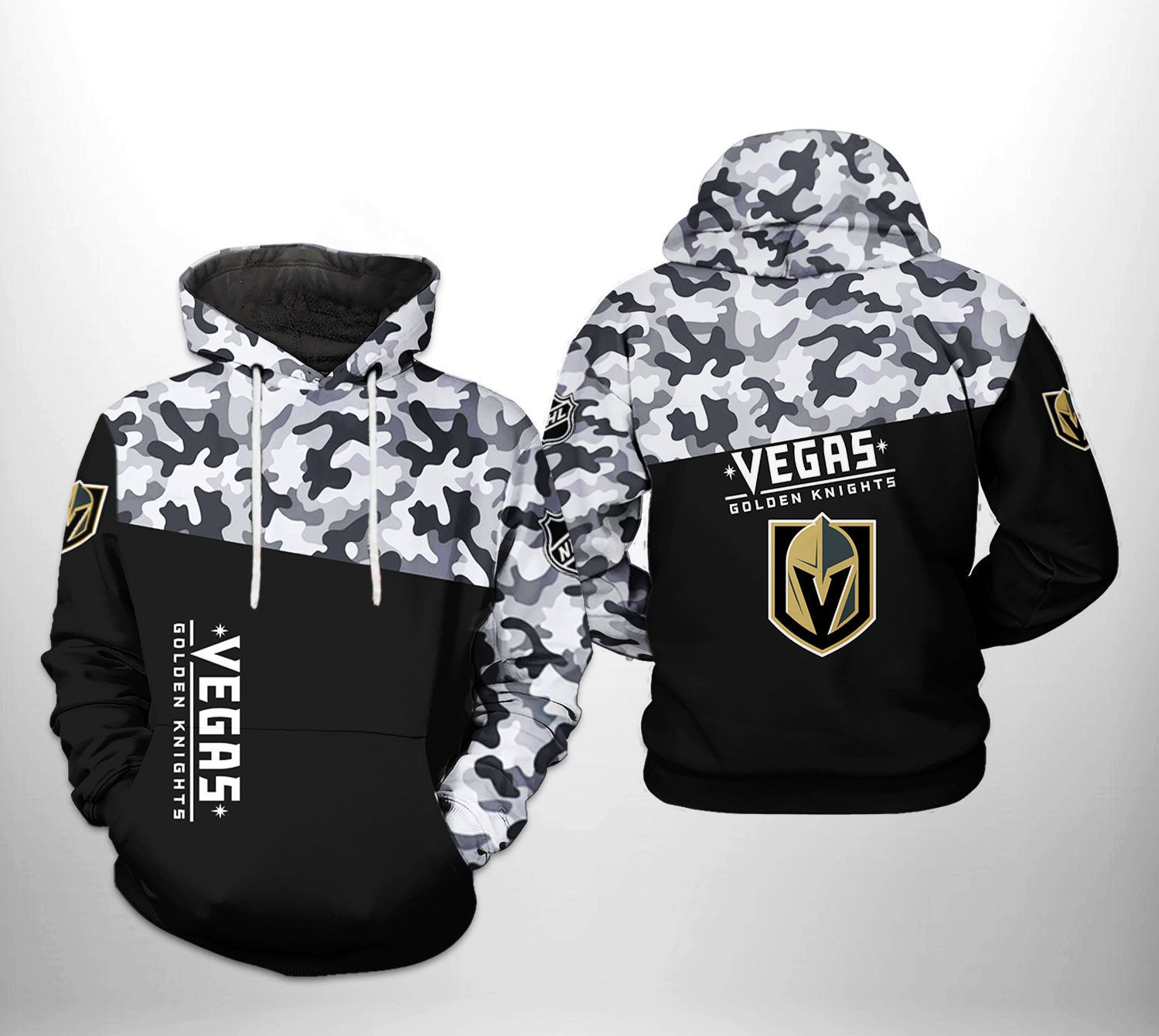 Vegas Golden Knights Camo Veteran 3D All Over Print Hoodie & Zip Hoodie