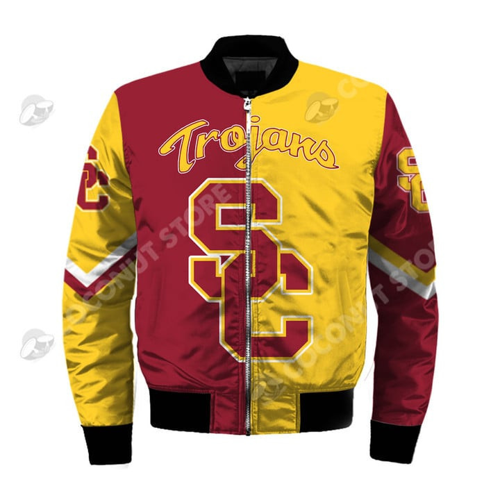 USC Trojans Cardinal Gold Bomber Jacket V2