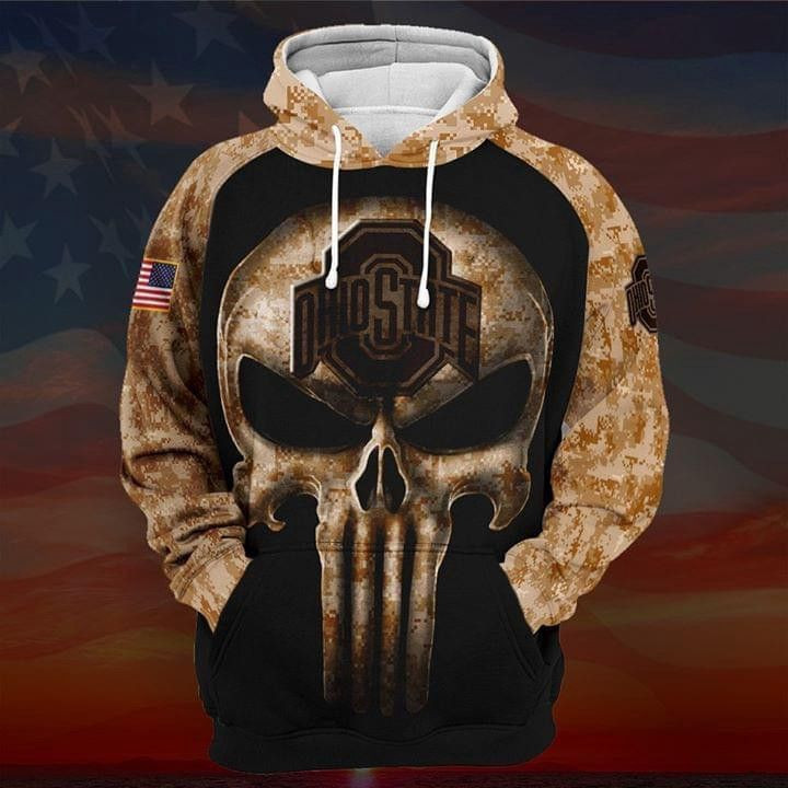 Ohio State Buckeyes Camo 3D All Over Print Hoodie & Zip Hoodie