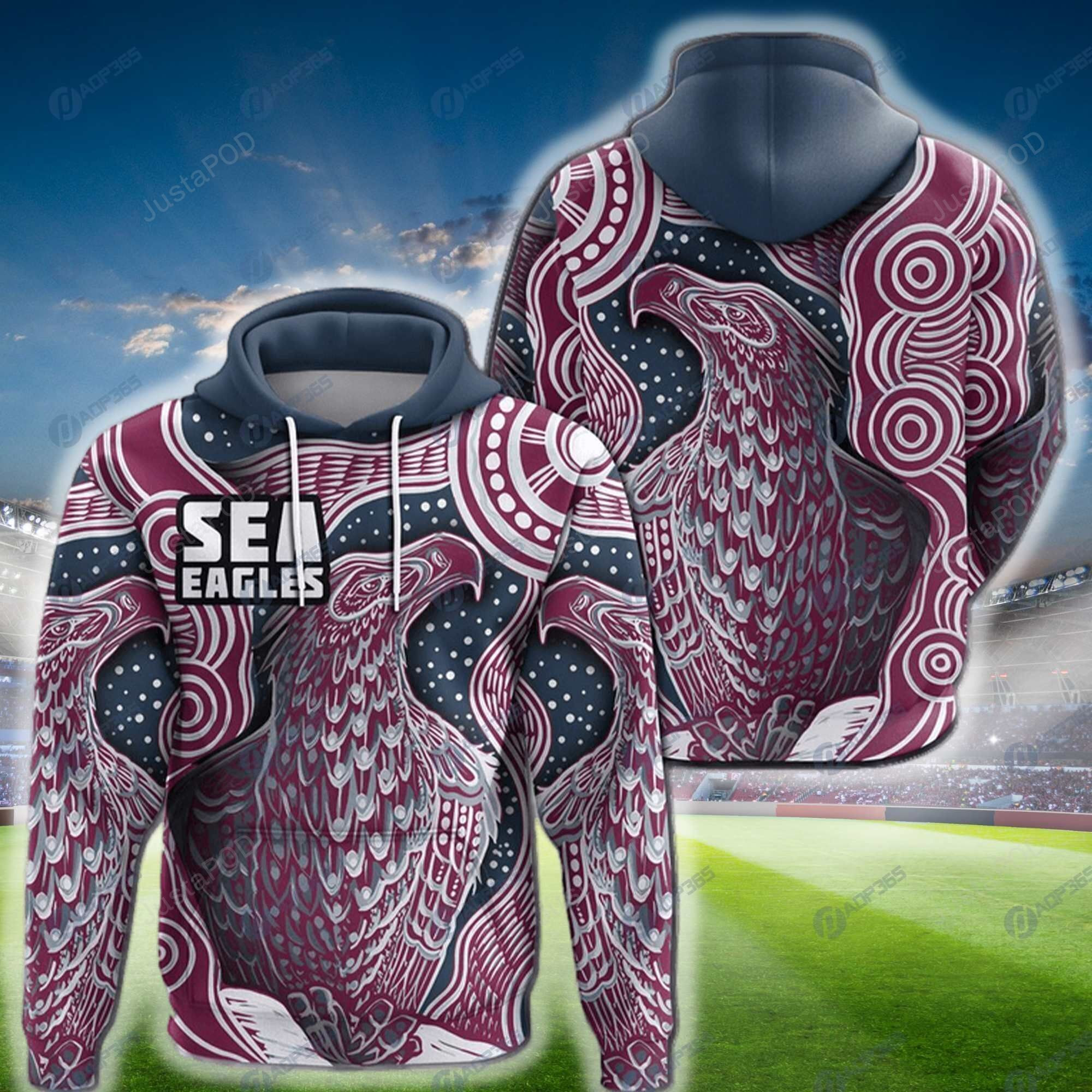 Manly Warringah Sea Eagles 3D All Over Print Hoodie & Zip Hoodie
