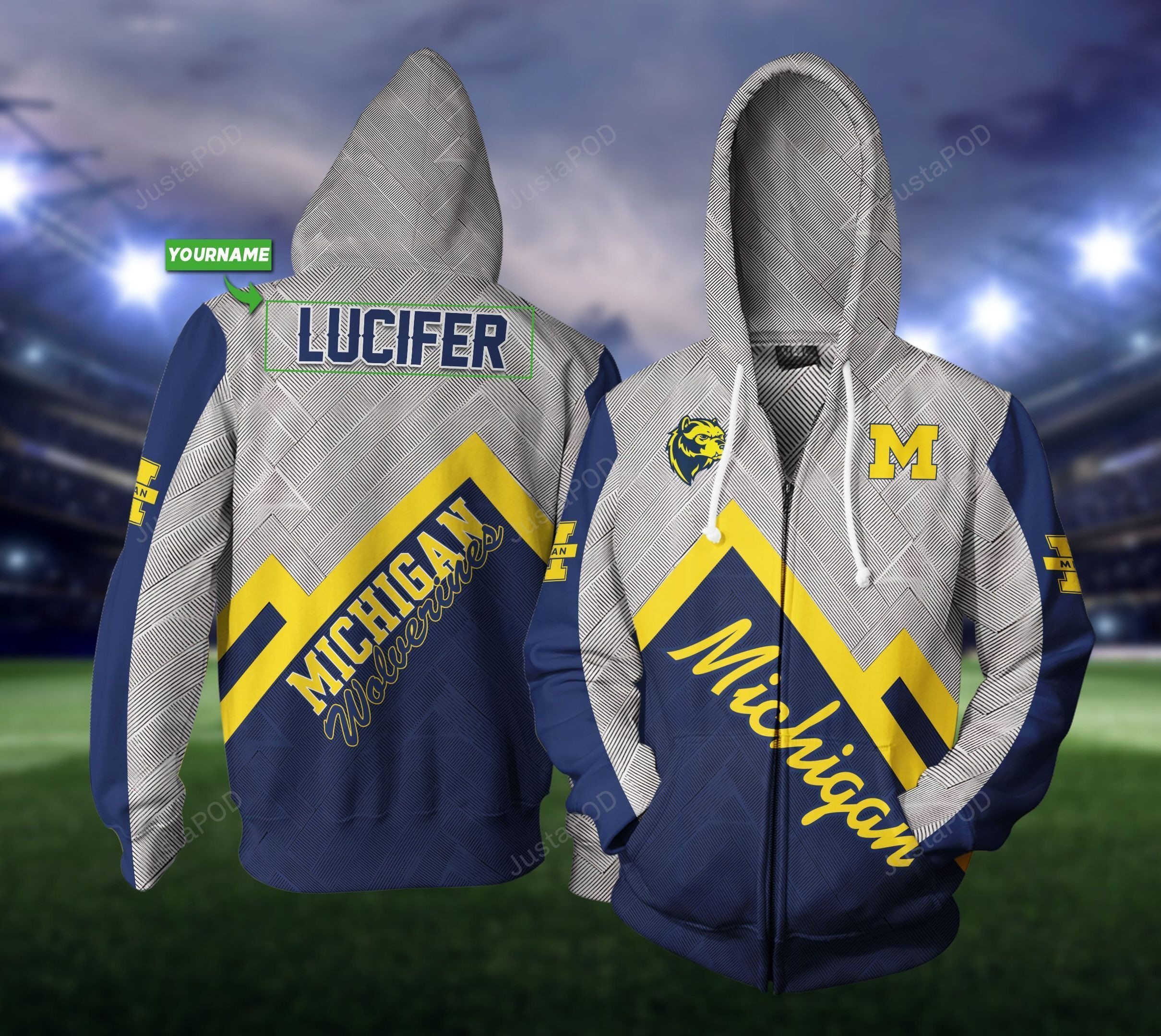 Personalized 05 Michigan Wolverines 3D All Over Print Hoodie & Zip Hoodie