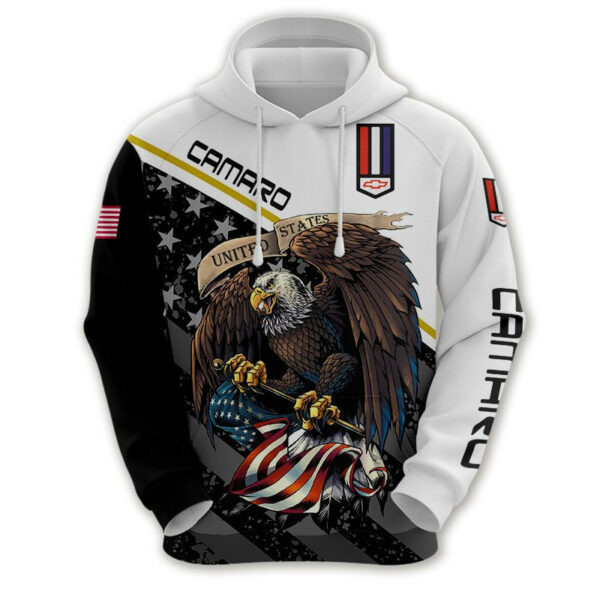 Chevrolet Camaro Eagle Us Flag 7k397 Cartoon 3d Hoodie Zip Hoodie 1150
