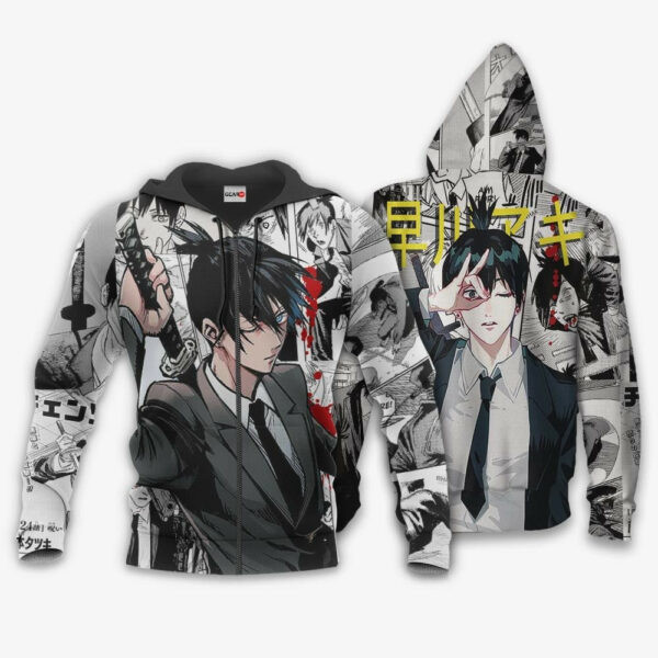 Aki Hayakawa Style Chainsaw Man Anime 3k57 Cartoon 3d Hoodie Zip Hoodie 762