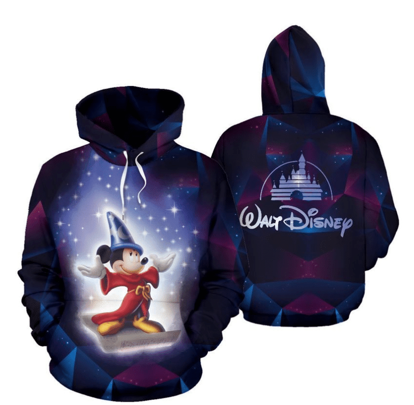 Mickey Fan Gift, Mickey Mouse Wizard Castle All Over Print Hoodie