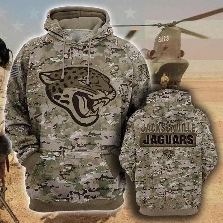 Jacksonville Jaguars Camouflage Pattern 3D All Over Print Hoodie & Zip Hoodie