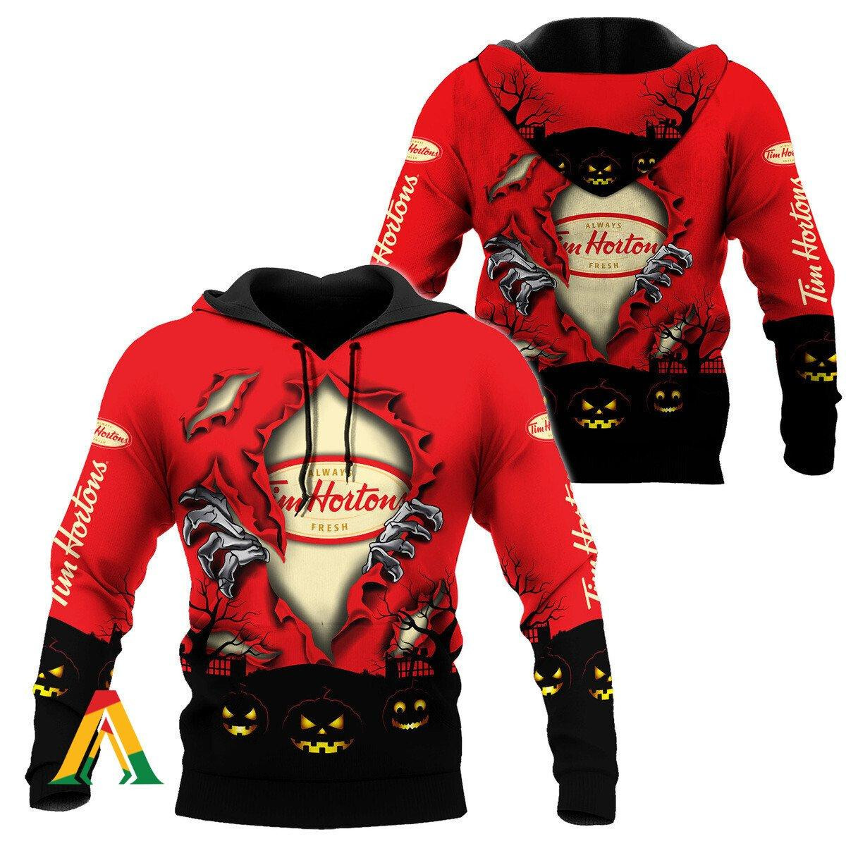 Scary Night Halloween Tim Hortons Hoodie & Zip Hoodie