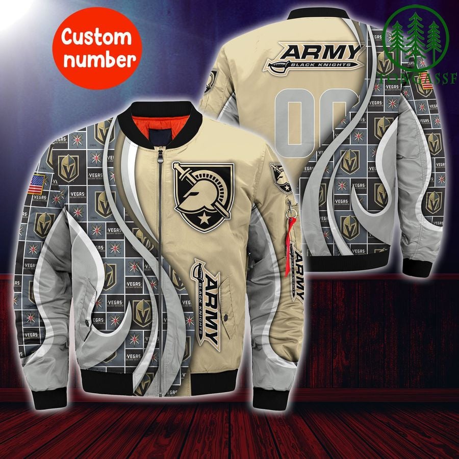 Army Black Knights Custom Number Gold Bomber Jacket