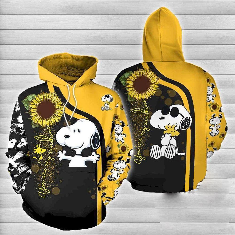 Snoopy The Peanuts, Snoopy Sunflower You Are My Sunshine Aop Hoodie