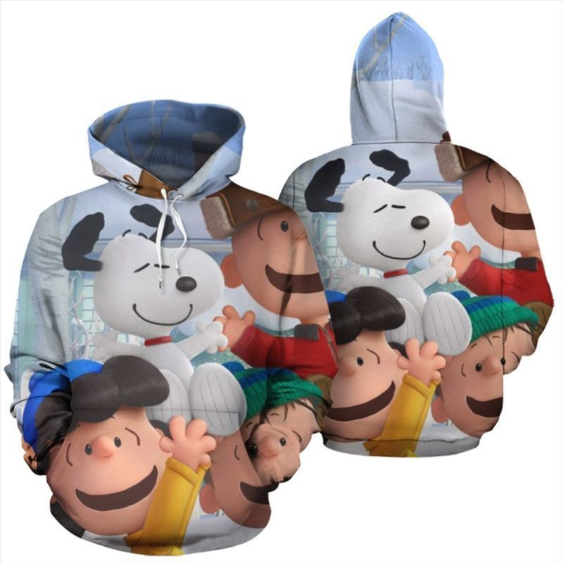 Snoopy & Friends Over Print 3d Hoodie Zip Hoodie