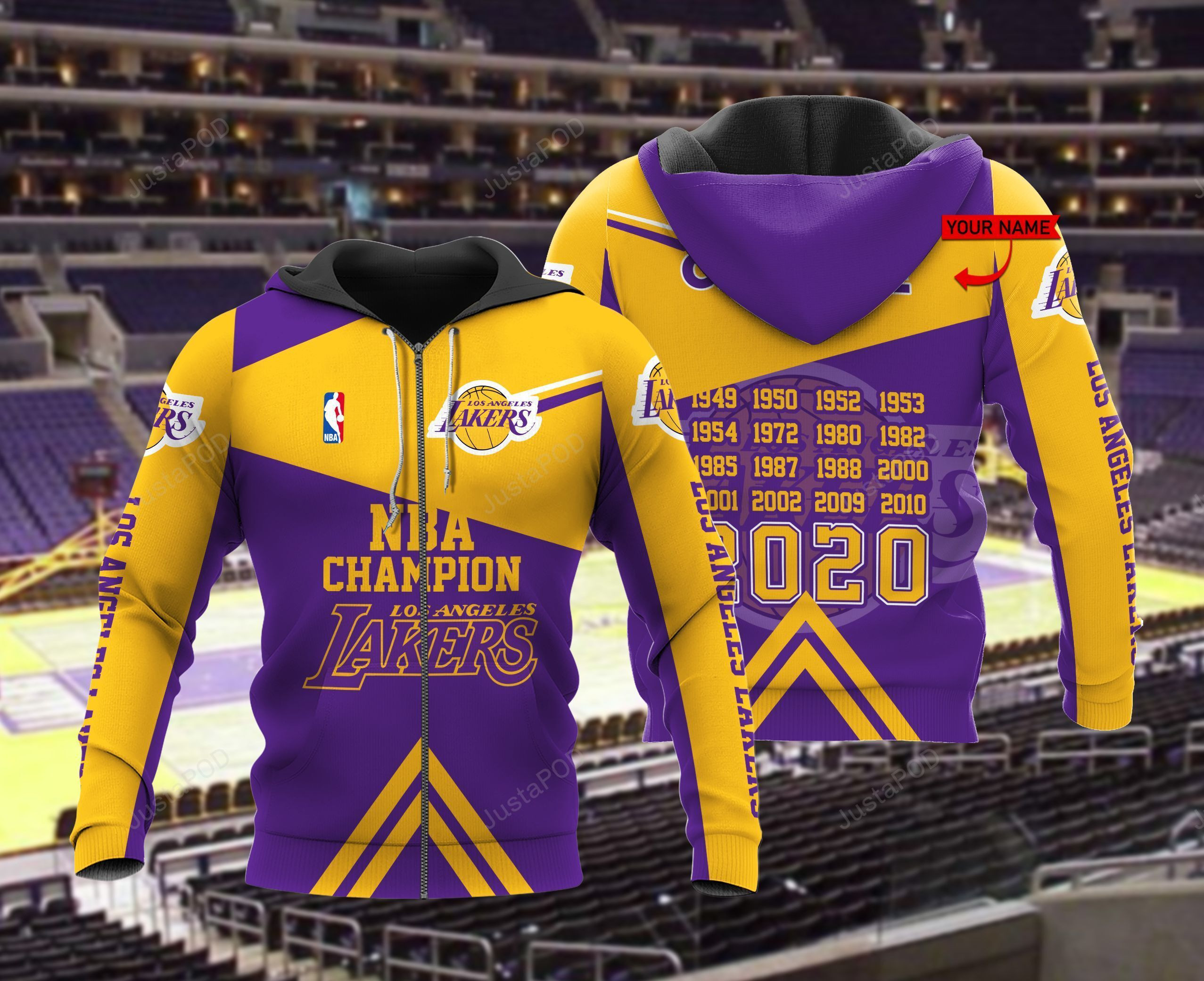 Personalized Los Angeles Lakers 3D All Over Print Hoodie & Zip Hoodie