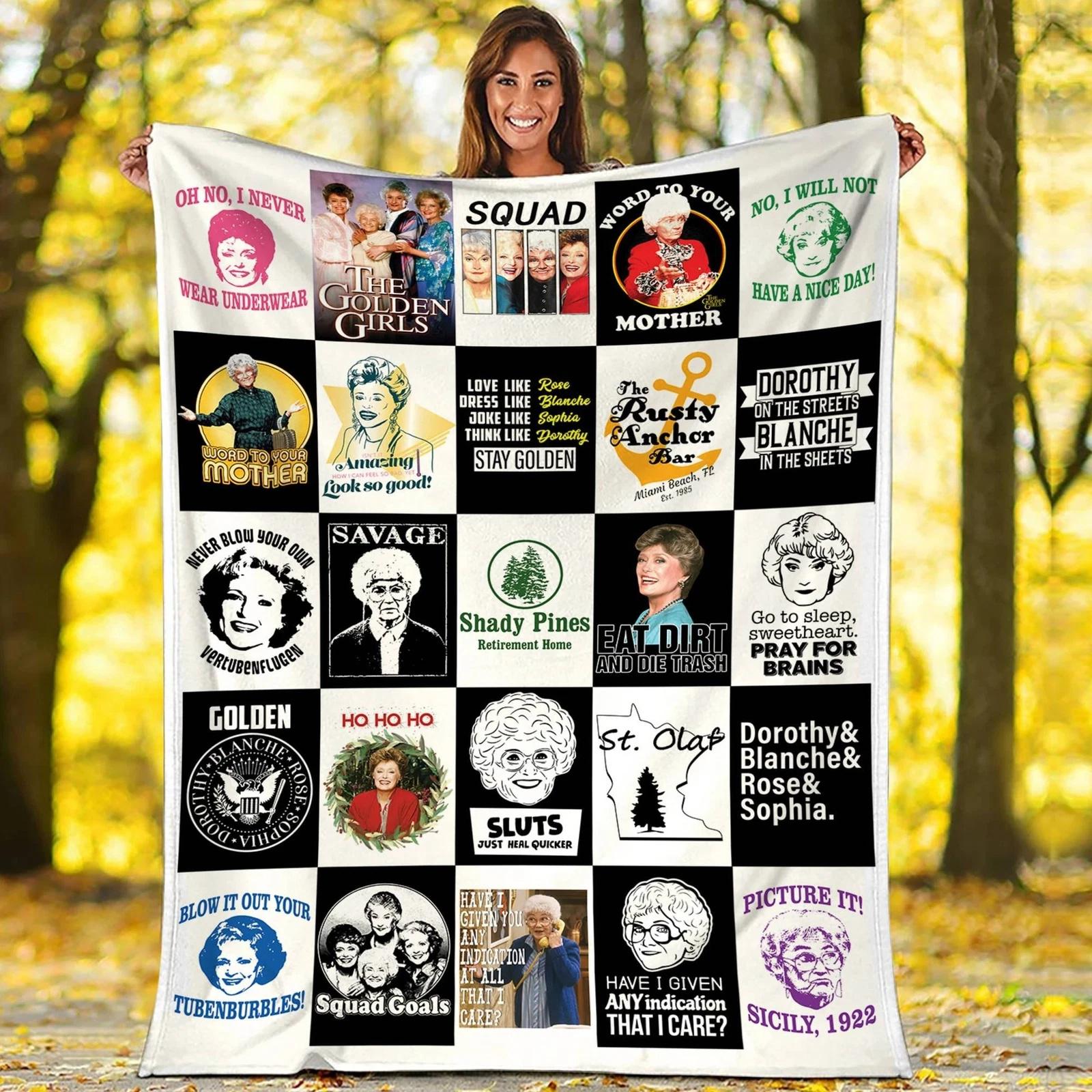 The Golden Girls Blanket Blanche Devereaux Sophia Petrillo Dorothy Fleece Sherpa Blanket
