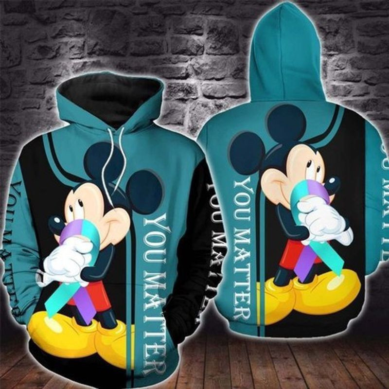 Mickey Mouse You Matter All Over Printed Custom 3d T Shirt Sweatshirt Zip Hoodie Bomber 522