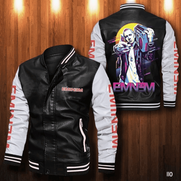 Rapper Eminem Music Thank You For The Memories 5k616 Gifts Lover Leather Bomber Jacket 21