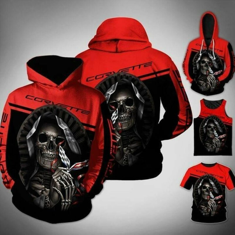 Corvette Maiden Skull 3d Hoodie Zip Hoodie