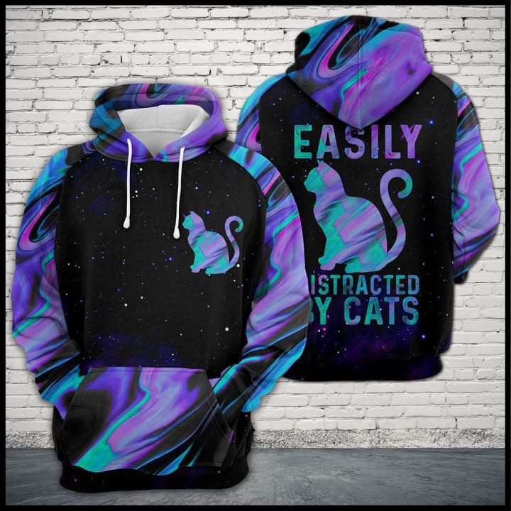 Cat Purple Color 3D All Over Print Hoodie & Zip Hoodie