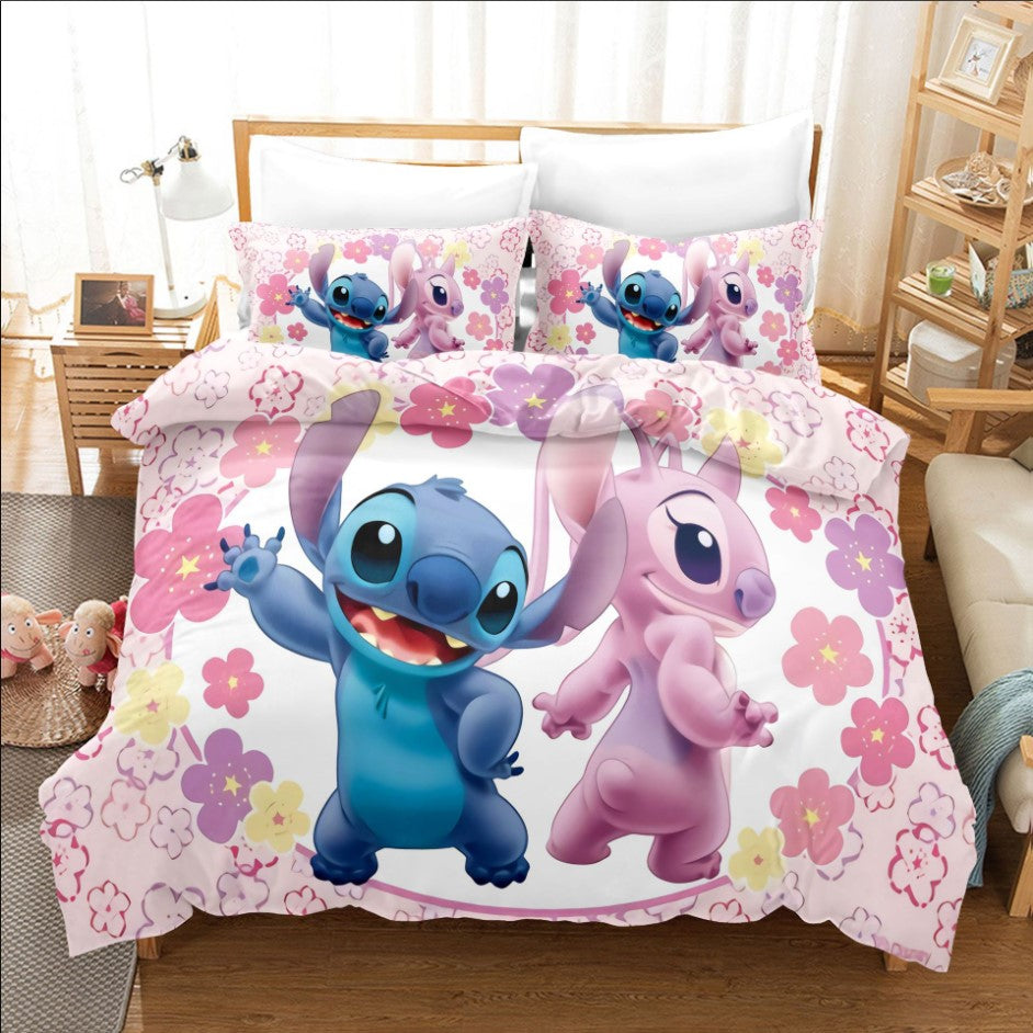 Lilo And Stitch Bedding Set Stitch And Angel Cute Couple Duvet Covers