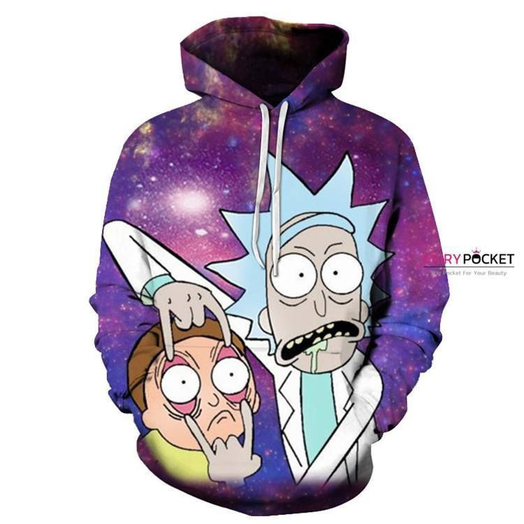 Rick and Morty Purple 3D All Over Print Hoodie & Zip Hoodie
