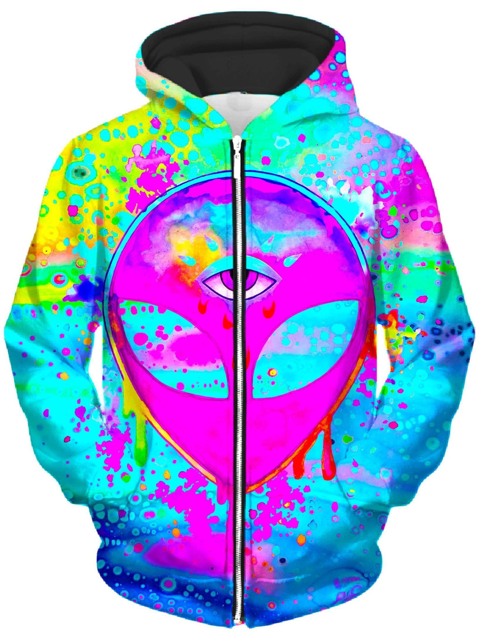 Alien Melt Pink Unisex Zip-Up 3D All Over Print Hoodie & Zip Hoodie