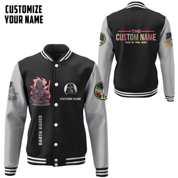 Gearhumans 3d Star Wars Darth Vader Custom Name Baseball Jacket, Gift Lover Baseball Jacket 419